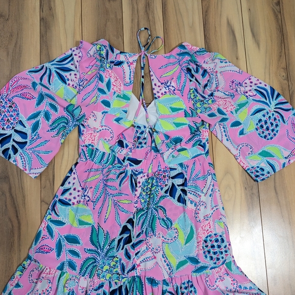 EUC! Lilly Pulitzer Rease Maxi Dress Lilac Rose Chica Ticas Size 4 - Picture 13 of 15
